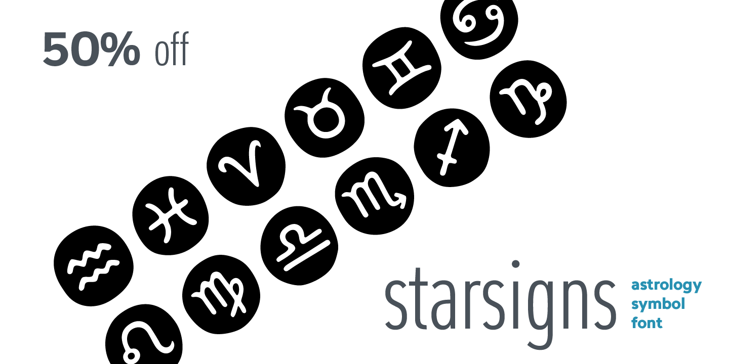 Пример шрифта Starsigns #16